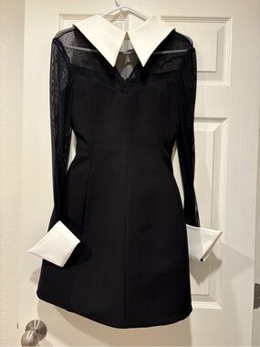 black dress with white collar and cuffs Men's Heath Slim Fit Dress Pants main image 1